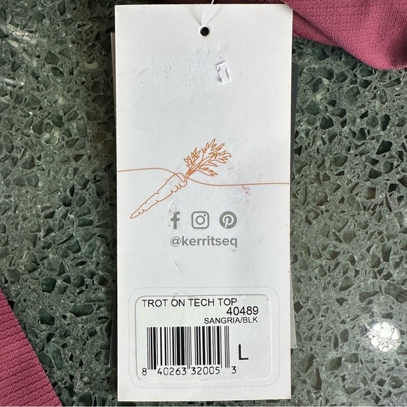 Kerrits Short Sleeve Technical Riding Shirt 1/4 Zip Pullover Sz Large Maroon NEW - Picture 7 of 9